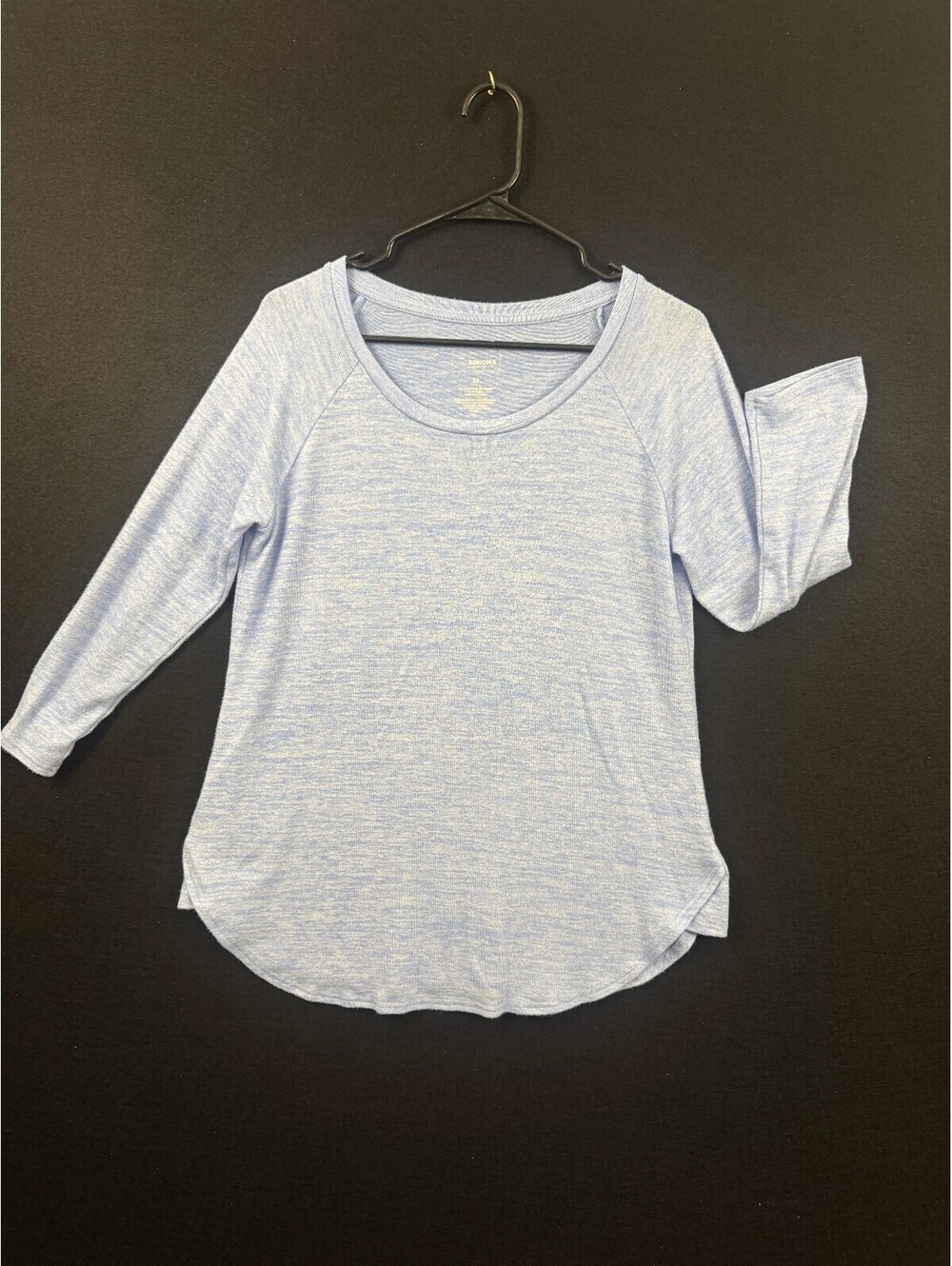 Sonoma Light Blue 3/4 Sleeve Scoop Neck Shirt Medium